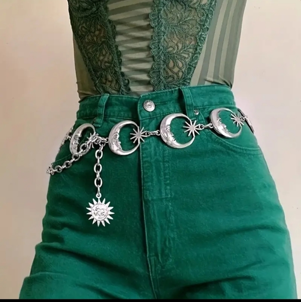 Boho Moon Sun Hollow Waist Chain Dress Chain Women Adjustable Belt